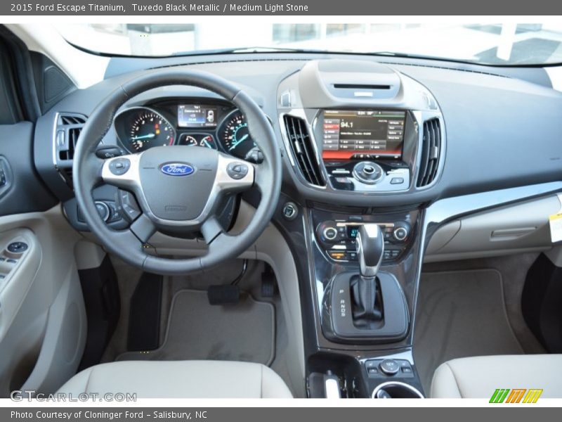 Tuxedo Black Metallic / Medium Light Stone 2015 Ford Escape Titanium