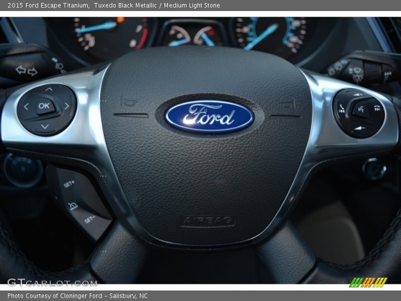 Tuxedo Black Metallic / Medium Light Stone 2015 Ford Escape Titanium