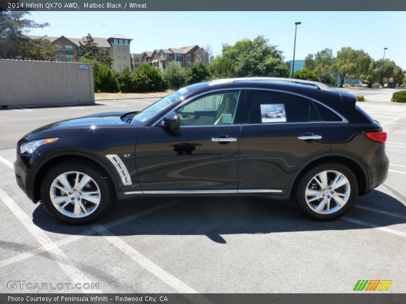 Malbec Black / Wheat 2014 Infiniti QX70 AWD
