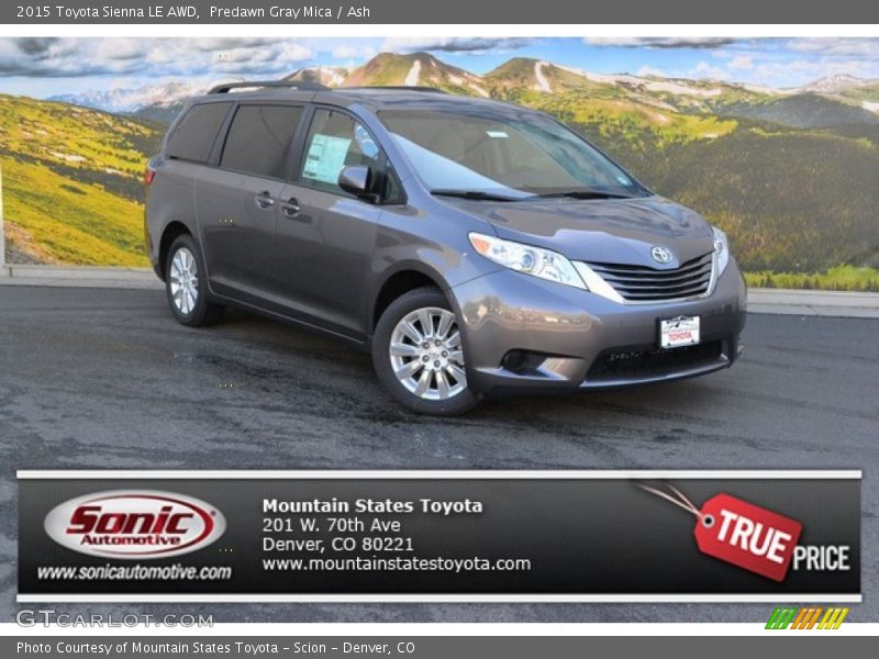 Predawn Gray Mica / Ash 2015 Toyota Sienna LE AWD