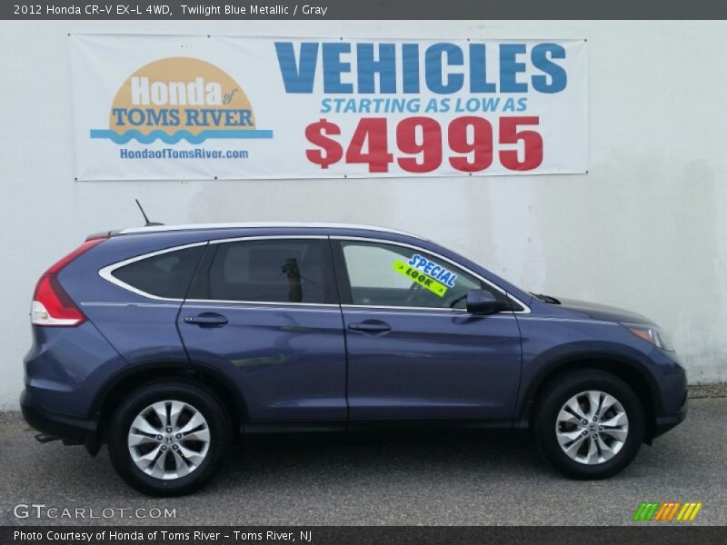 Twilight Blue Metallic / Gray 2012 Honda CR-V EX-L 4WD