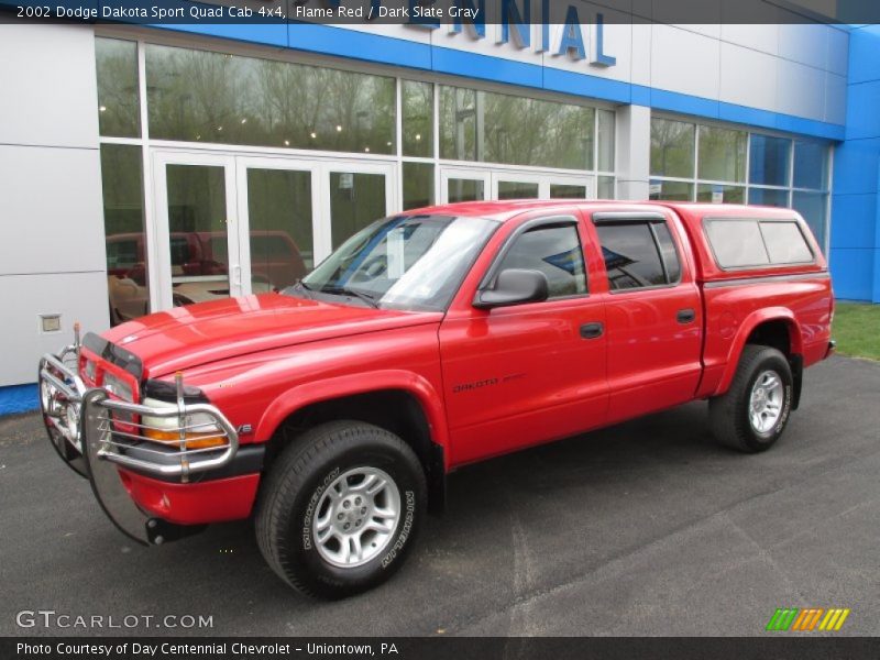 Flame Red / Dark Slate Gray 2002 Dodge Dakota Sport Quad Cab 4x4