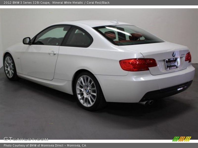 Mineral White Metallic / Coral Red/Black 2012 BMW 3 Series 328i Coupe