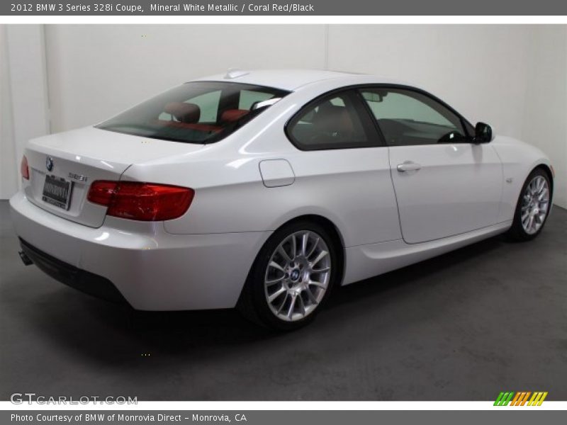 Mineral White Metallic / Coral Red/Black 2012 BMW 3 Series 328i Coupe