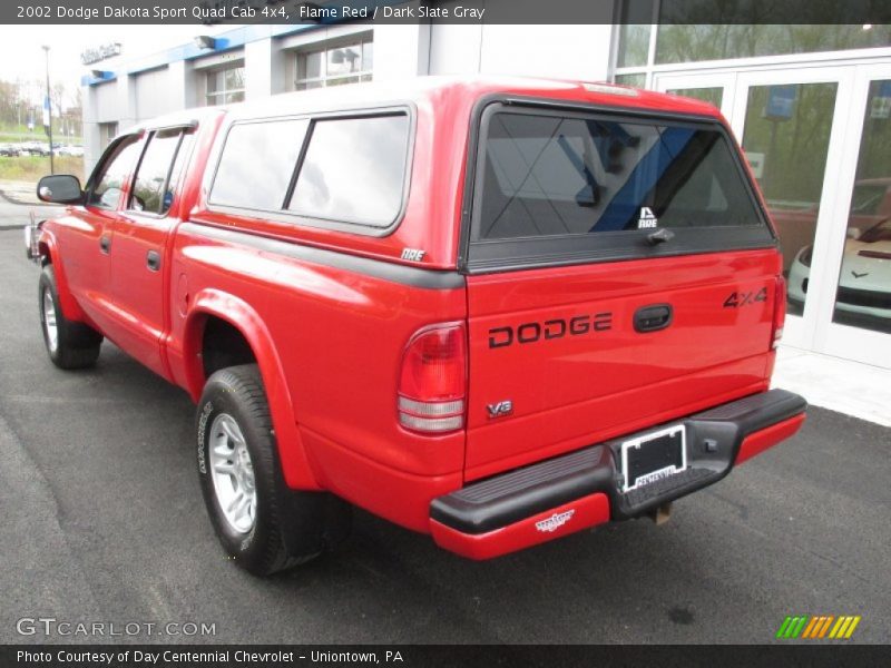 Flame Red / Dark Slate Gray 2002 Dodge Dakota Sport Quad Cab 4x4