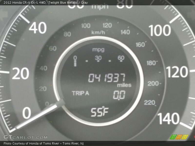 Twilight Blue Metallic / Gray 2012 Honda CR-V EX-L 4WD