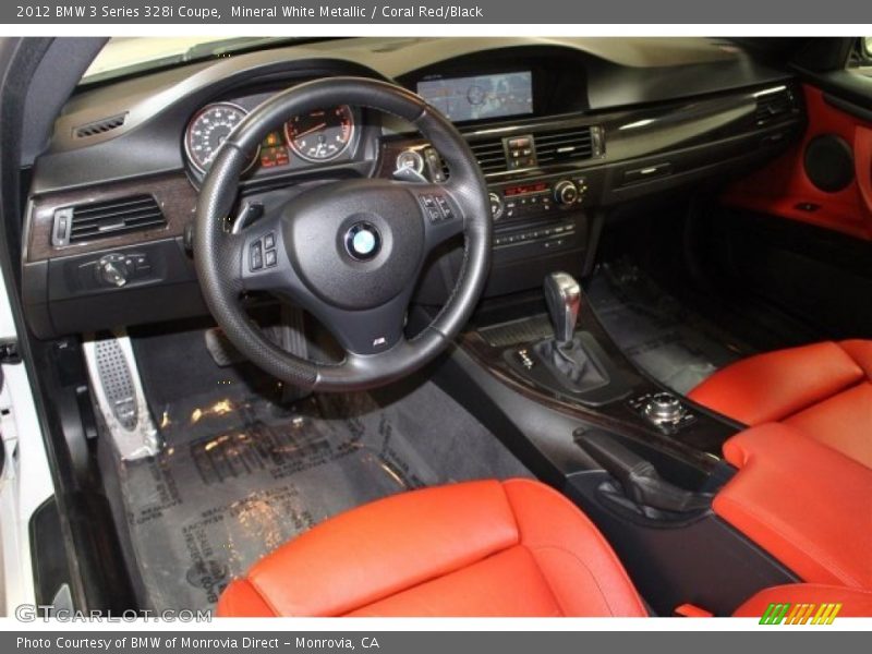 Mineral White Metallic / Coral Red/Black 2012 BMW 3 Series 328i Coupe