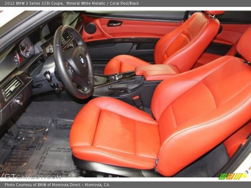 Mineral White Metallic / Coral Red/Black 2012 BMW 3 Series 328i Coupe