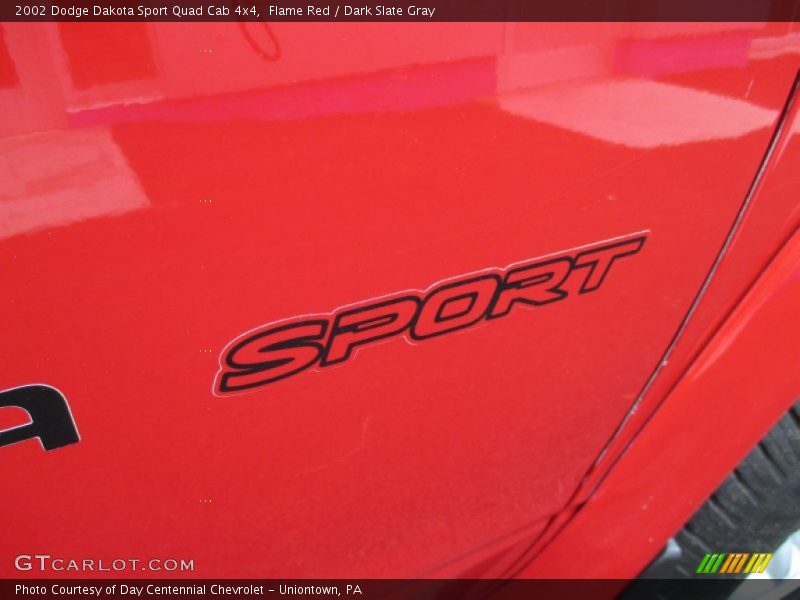 Flame Red / Dark Slate Gray 2002 Dodge Dakota Sport Quad Cab 4x4
