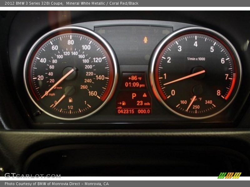 Mineral White Metallic / Coral Red/Black 2012 BMW 3 Series 328i Coupe