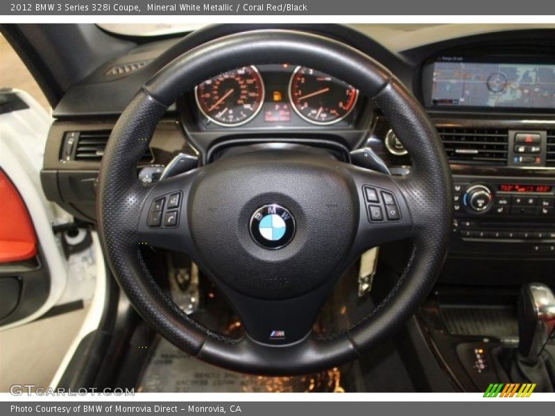 Mineral White Metallic / Coral Red/Black 2012 BMW 3 Series 328i Coupe