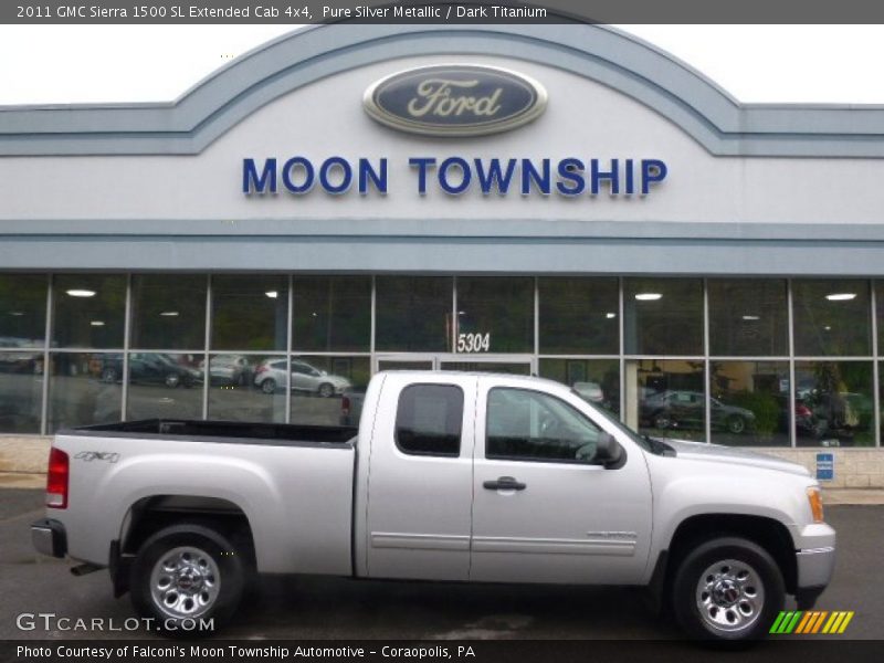 Pure Silver Metallic / Dark Titanium 2011 GMC Sierra 1500 SL Extended Cab 4x4