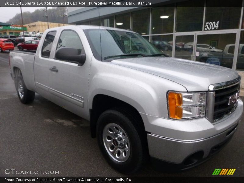 Pure Silver Metallic / Dark Titanium 2011 GMC Sierra 1500 SL Extended Cab 4x4