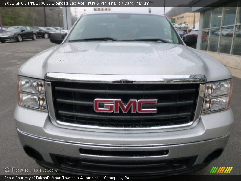 Pure Silver Metallic / Dark Titanium 2011 GMC Sierra 1500 SL Extended Cab 4x4
