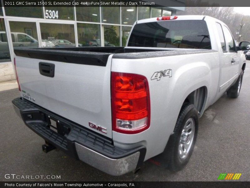 Pure Silver Metallic / Dark Titanium 2011 GMC Sierra 1500 SL Extended Cab 4x4