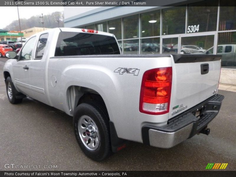 Pure Silver Metallic / Dark Titanium 2011 GMC Sierra 1500 SL Extended Cab 4x4