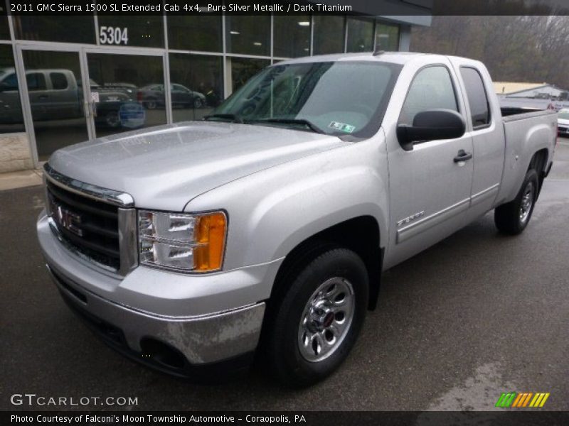 Pure Silver Metallic / Dark Titanium 2011 GMC Sierra 1500 SL Extended Cab 4x4