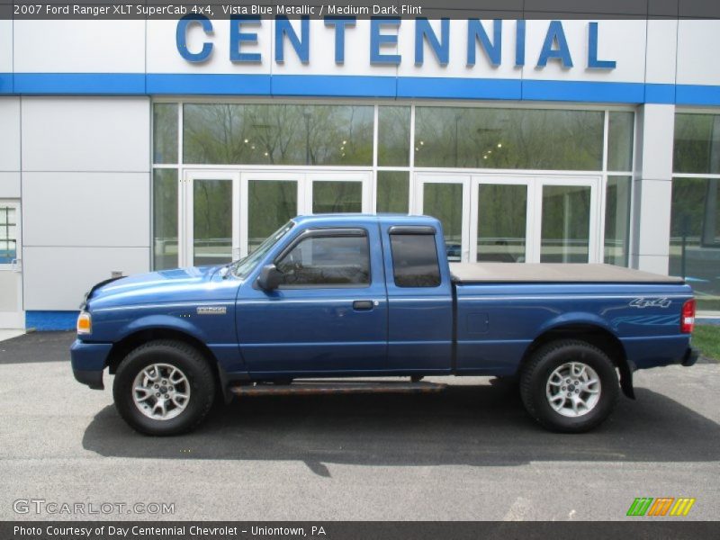 Vista Blue Metallic / Medium Dark Flint 2007 Ford Ranger XLT SuperCab 4x4