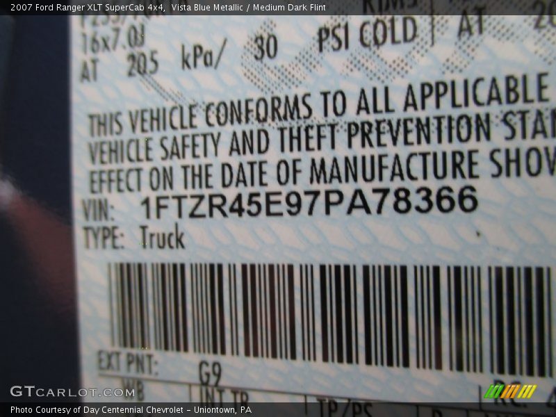 Vista Blue Metallic / Medium Dark Flint 2007 Ford Ranger XLT SuperCab 4x4