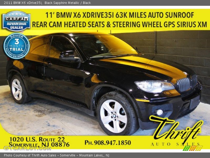 Black Sapphire Metallic / Black 2011 BMW X6 xDrive35i