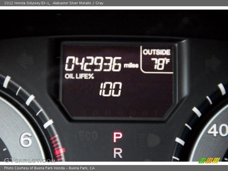 Alabaster Silver Metallic / Gray 2012 Honda Odyssey EX-L