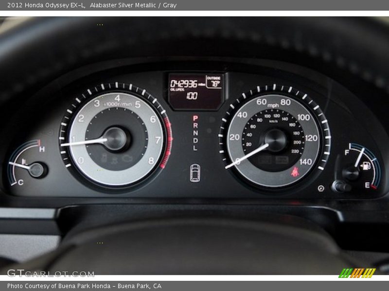 Alabaster Silver Metallic / Gray 2012 Honda Odyssey EX-L