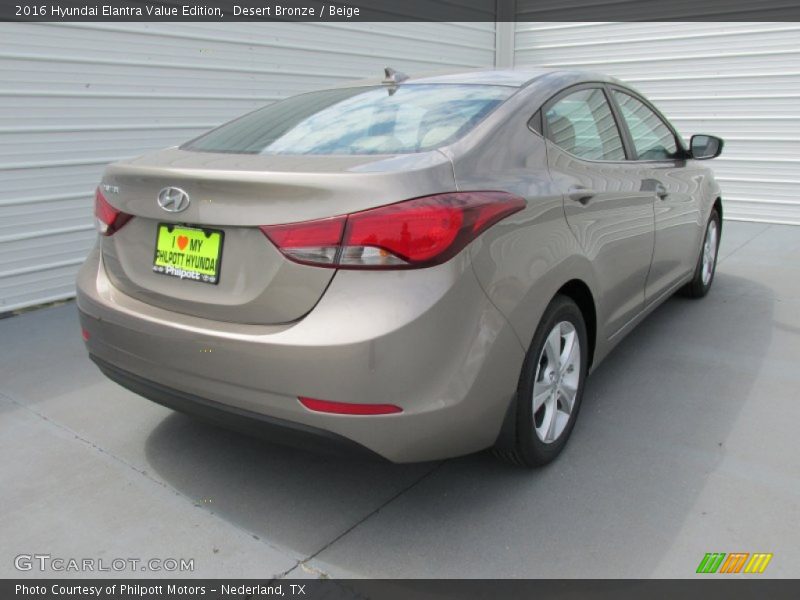 Desert Bronze / Beige 2016 Hyundai Elantra Value Edition