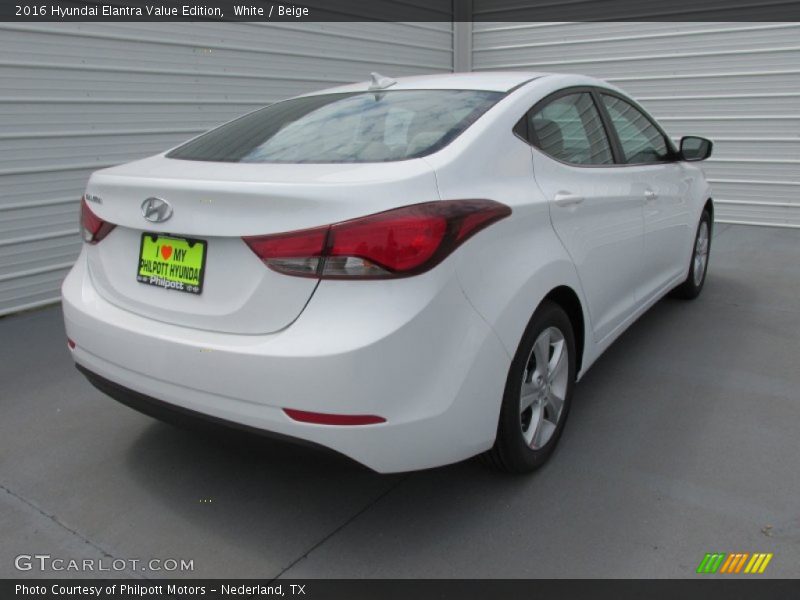 White / Beige 2016 Hyundai Elantra Value Edition