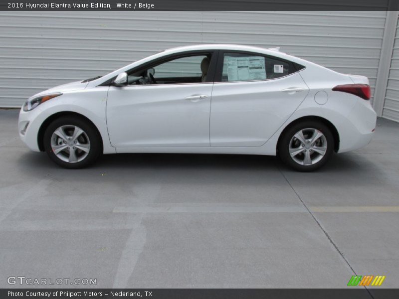 White / Beige 2016 Hyundai Elantra Value Edition