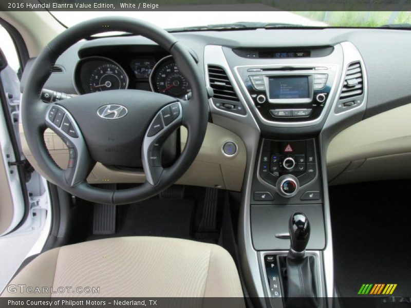 White / Beige 2016 Hyundai Elantra Value Edition