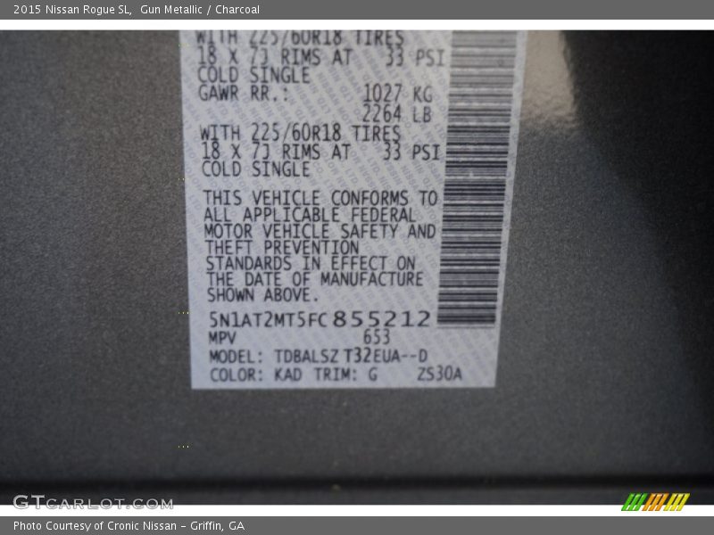 Gun Metallic / Charcoal 2015 Nissan Rogue SL