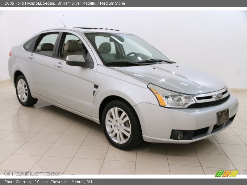 Brilliant Silver Metallic / Medium Stone 2009 Ford Focus SEL Sedan