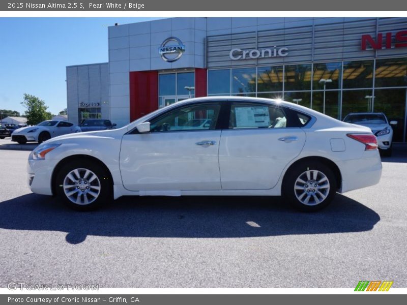 Pearl White / Beige 2015 Nissan Altima 2.5 S