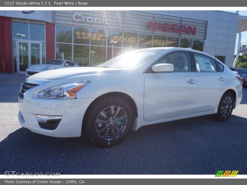 Pearl White / Beige 2015 Nissan Altima 2.5 S
