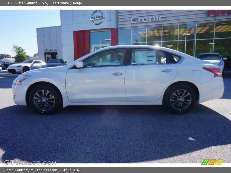 Pearl White / Beige 2015 Nissan Altima 2.5 S