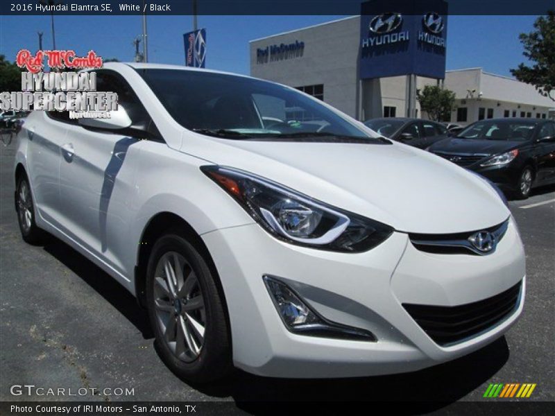 White / Black 2016 Hyundai Elantra SE