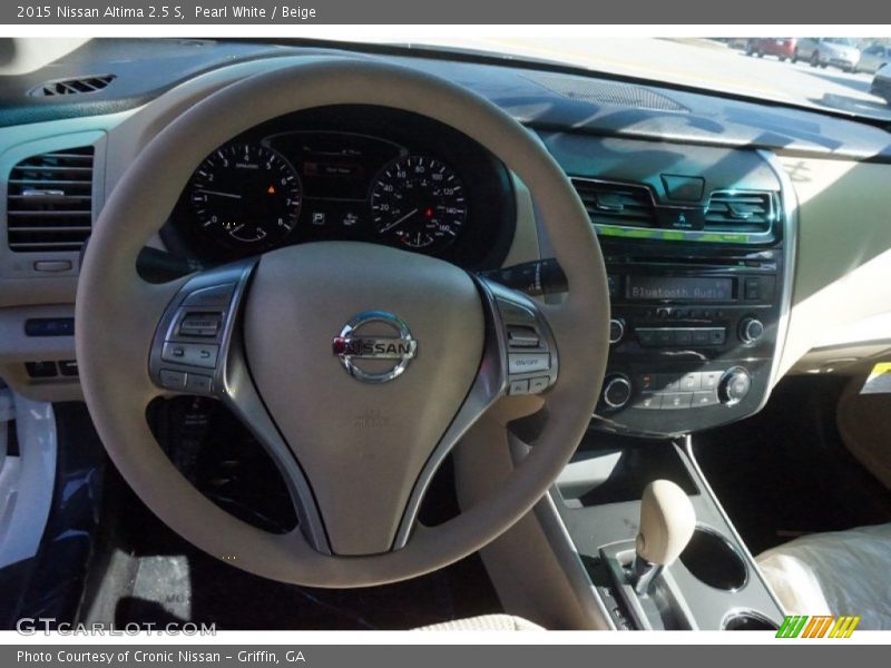 Pearl White / Beige 2015 Nissan Altima 2.5 S