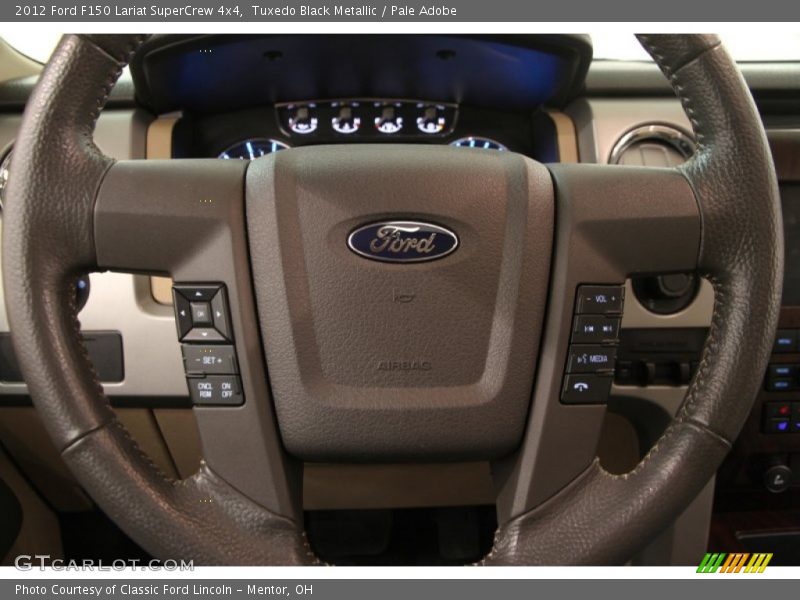 Tuxedo Black Metallic / Pale Adobe 2012 Ford F150 Lariat SuperCrew 4x4