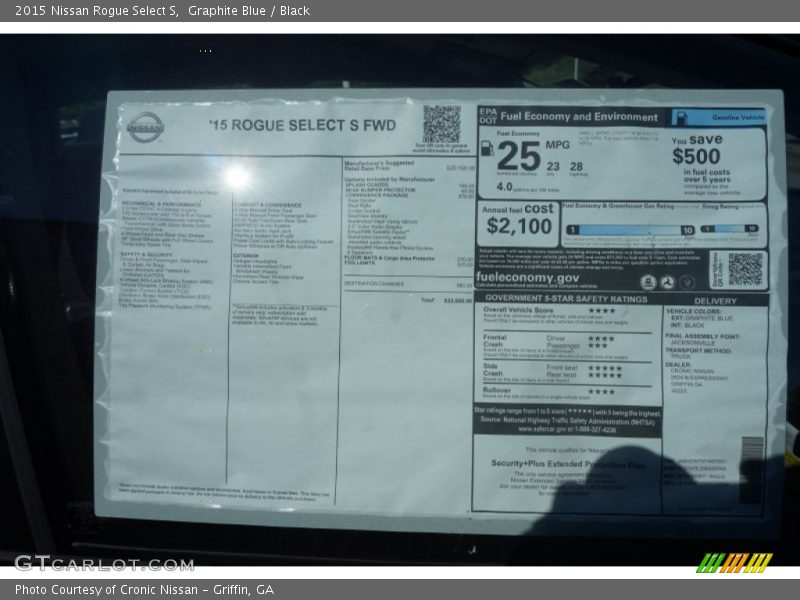 Graphite Blue / Black 2015 Nissan Rogue Select S
