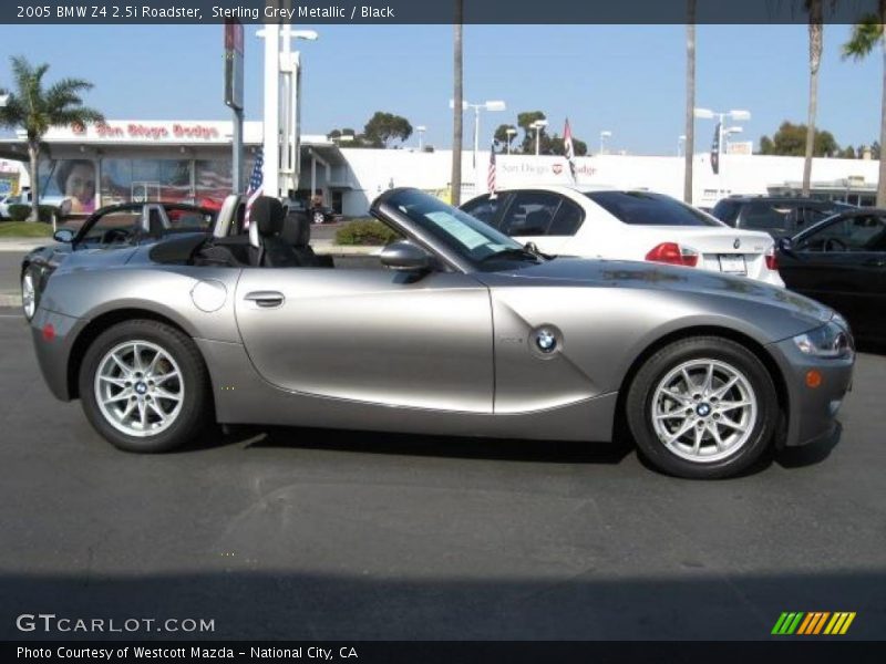 Sterling Grey Metallic / Black 2005 BMW Z4 2.5i Roadster