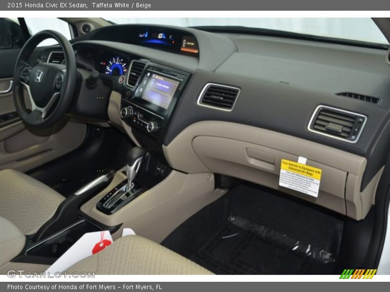 Taffeta White / Beige 2015 Honda Civic EX Sedan