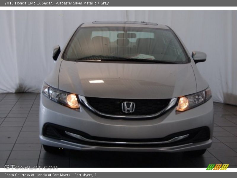 Alabaster Silver Metallic / Gray 2015 Honda Civic EX Sedan