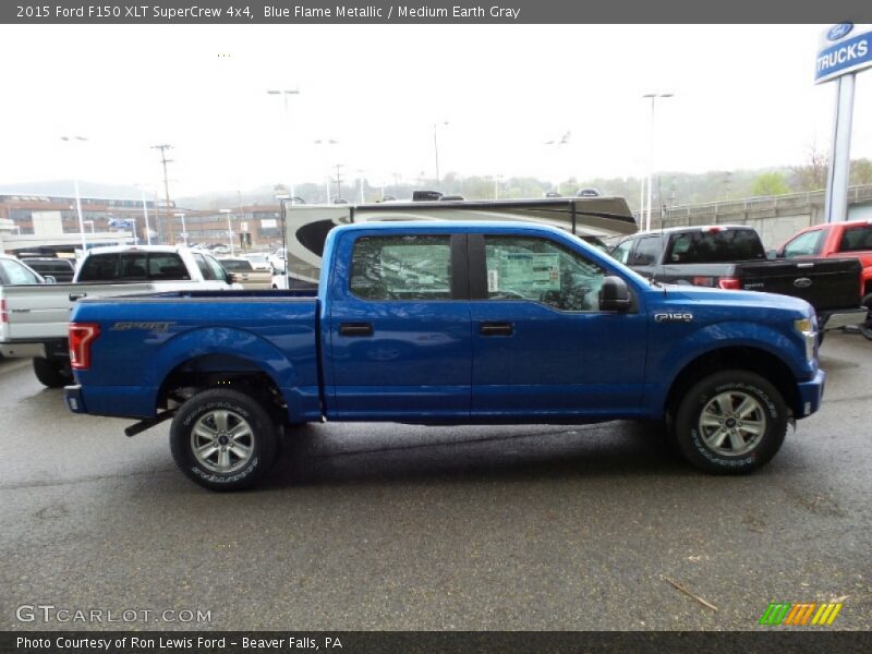 Blue Flame Metallic / Medium Earth Gray 2015 Ford F150 XLT SuperCrew 4x4