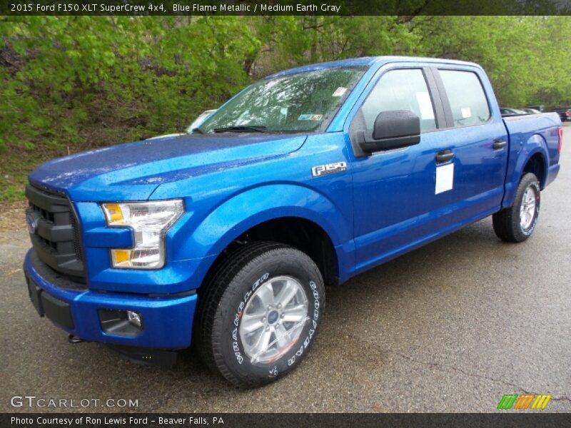 Blue Flame Metallic / Medium Earth Gray 2015 Ford F150 XLT SuperCrew 4x4