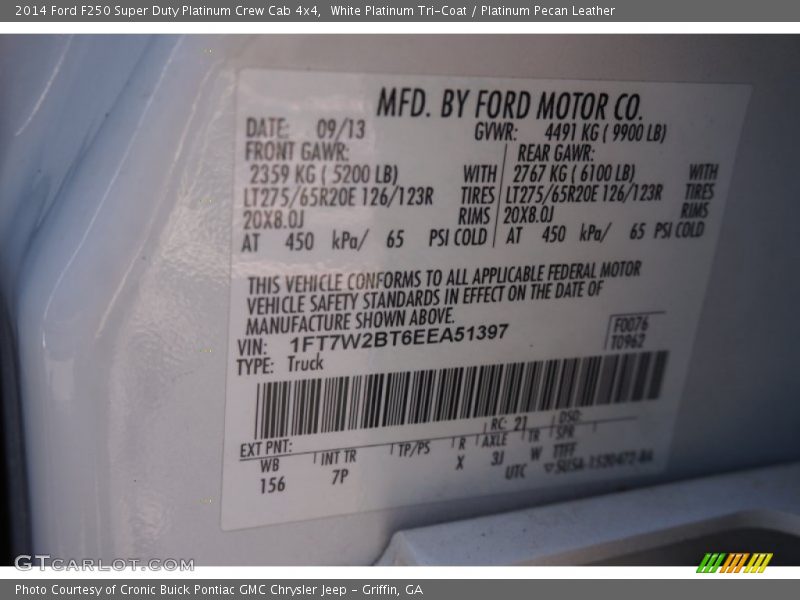 White Platinum Tri-Coat / Platinum Pecan Leather 2014 Ford F250 Super Duty Platinum Crew Cab 4x4