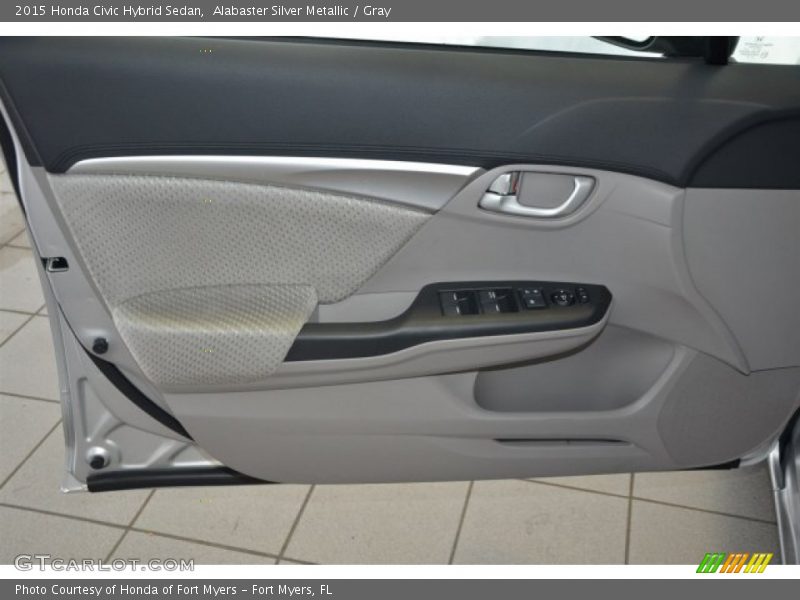 Alabaster Silver Metallic / Gray 2015 Honda Civic Hybrid Sedan