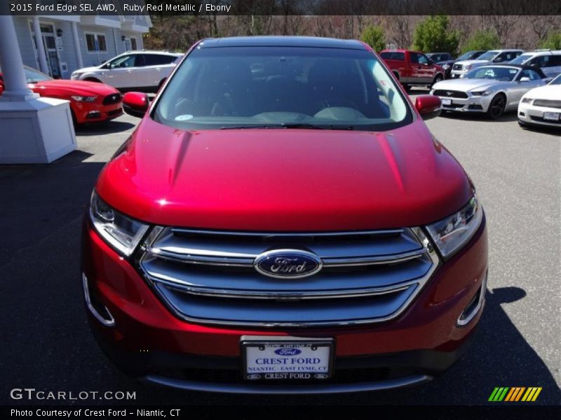 Ruby Red Metallic / Ebony 2015 Ford Edge SEL AWD