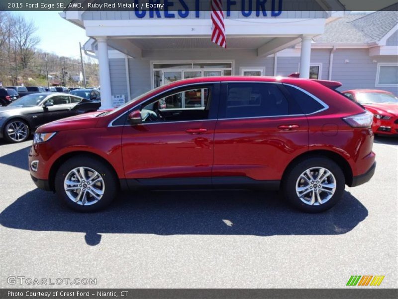 Ruby Red Metallic / Ebony 2015 Ford Edge SEL AWD
