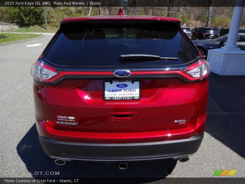 Ruby Red Metallic / Ebony 2015 Ford Edge SEL AWD