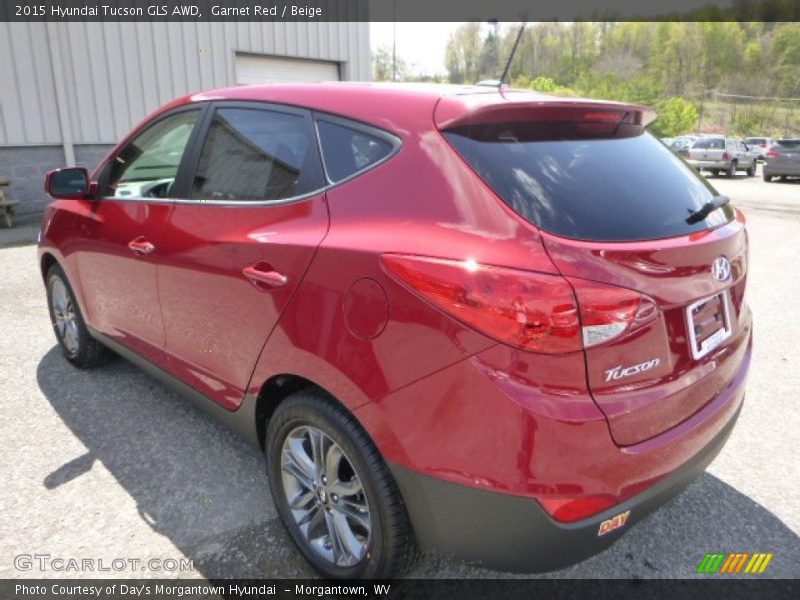 Garnet Red / Beige 2015 Hyundai Tucson GLS AWD